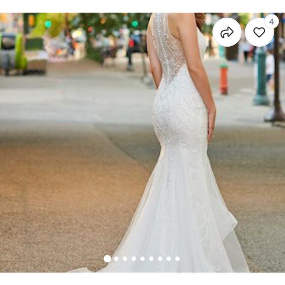 Enchanting by Mon Cherie Wedding Size 16 Halter Mermaid Beaded NWT - Picture 6 of 11